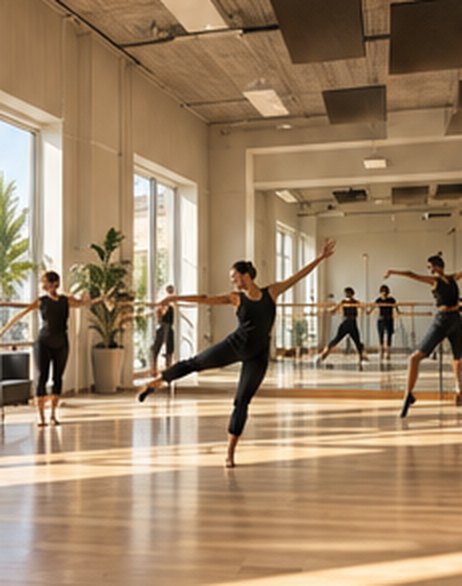 Concept rendering of dancers in a sunlit studio